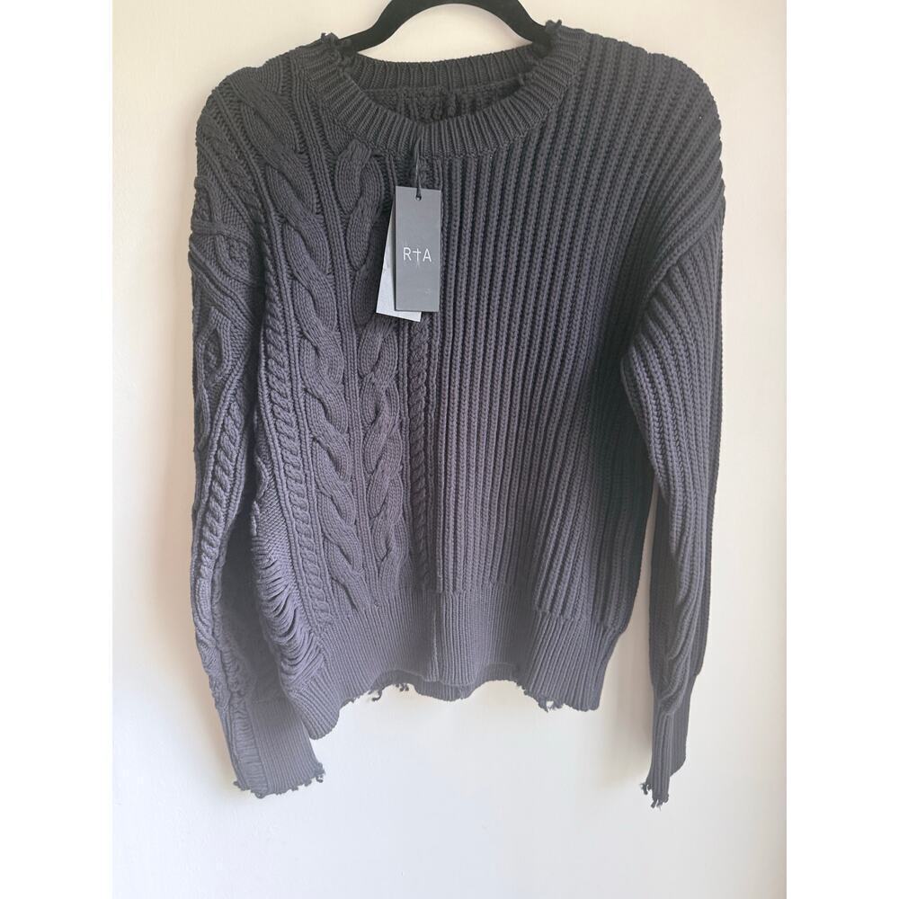 RtA Distressed Chunky Knit Sweater Relaxed Fit NWT - Picture 4 of 10